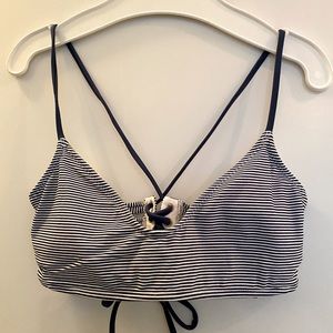 Bikini top - navy blue and white - brand new